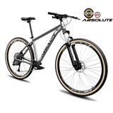 Bike Aro 29 Nero 5 Peças Inteira Absolute 12v Hollowtech Garfo Trava Remota Pneu Faixa Freio Hidráulico. Cinza Tam.19