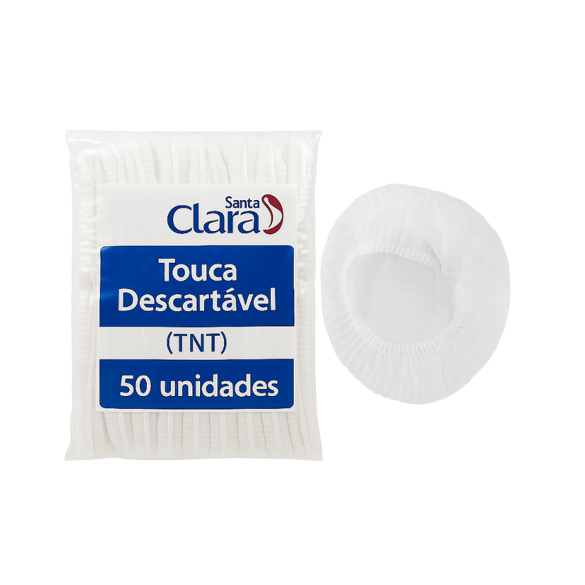 Touca Branca Descartável 50 Unid Santa Clara - imagem 3