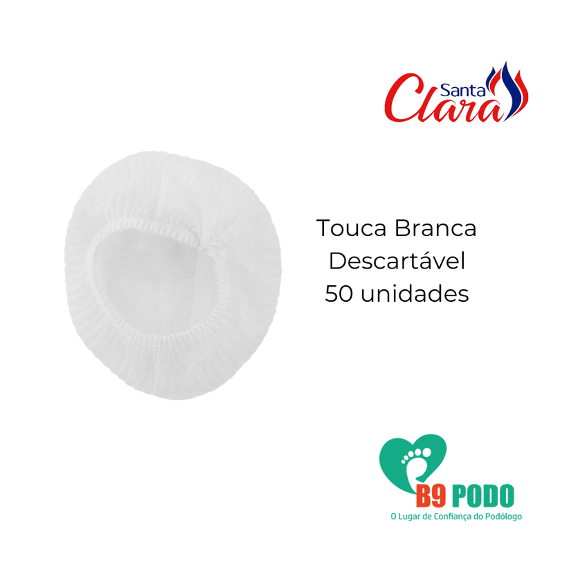 Touca Branca Descartável 50 Unid Santa Clara - imagem 4
