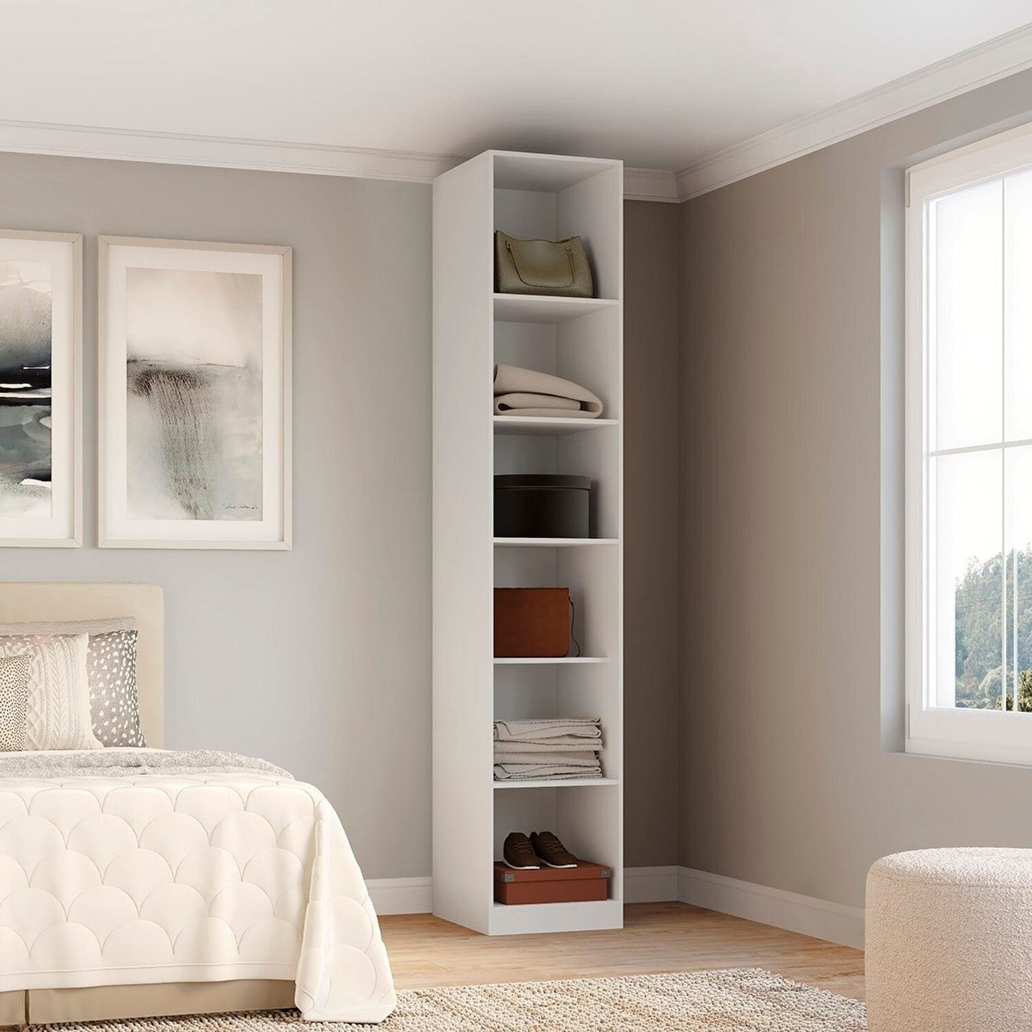 Módulo Closet Sem Portas Com Prateleiras E Cabideiros 45cm Altezza Branco