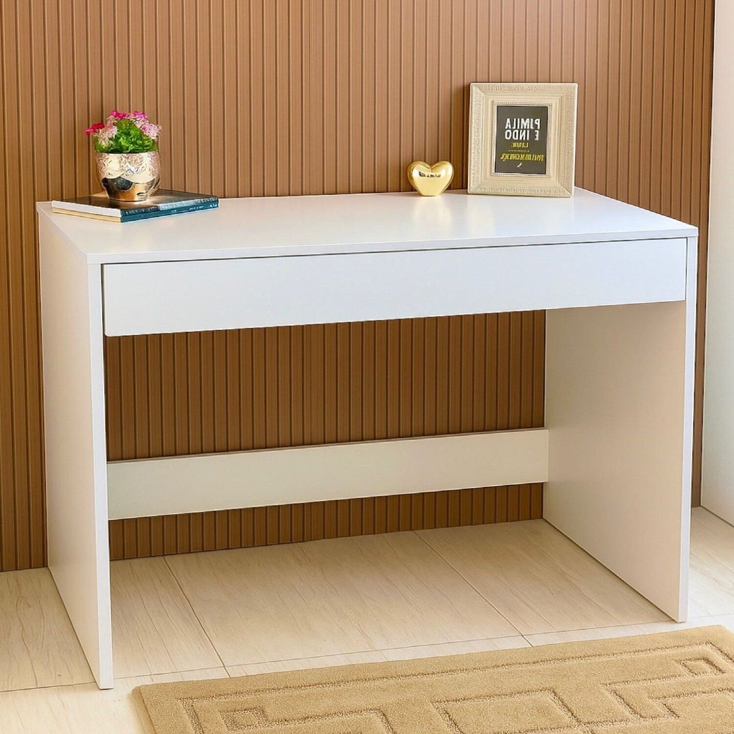 Escrivaninha Mesa Escritório 1 Gaveta Menezes Branco