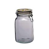 Pote De Vidro Tampa Hemética Em Cerâmica 1500 Ml Casambiente