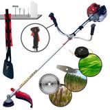 Roçadeira Profissional Kawashima Bcj521-l 2 Tempos 52cc 2,5hp De Potência Cortador De Grama Com Cabeçote De Nylon + Lâmina 2 Pontas + Lâmina 40