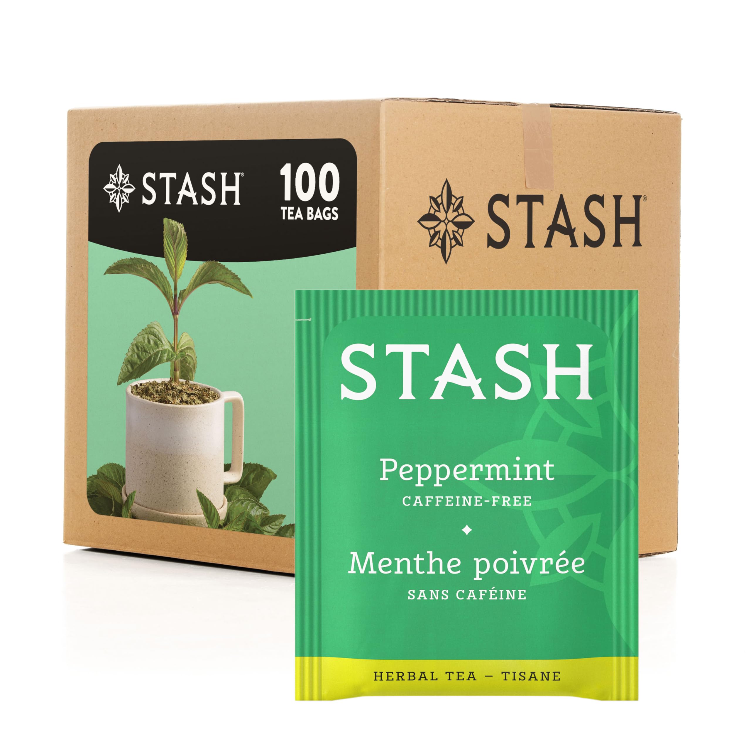 Caixa De 100 Saquinhos De Chá Herbal Tea Stash Tea Tea Peppermint