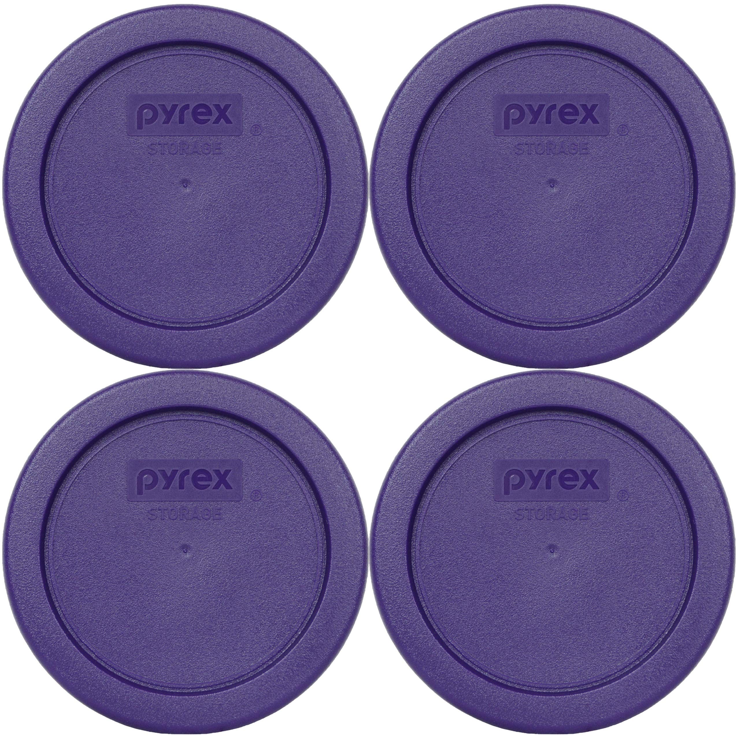 Tampas Plásticas De Reposição Para Armazenamento De Alimentos Pyrex 7202-pc, Roxo Ameixa, De 1 Xícara — 4 Unidades Fabricadas Nos Eua