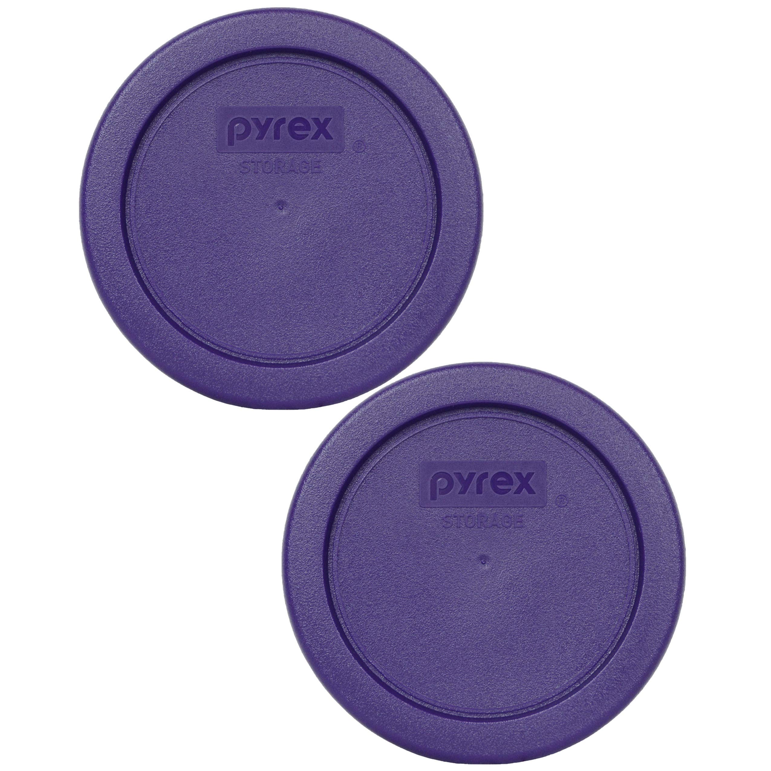 Tampas Plásticas De Reposição Para Armazenamento De Alimentos Pyrex 7202-pc, Roxo Ameixa, De 1 Xícara — 2 Unidades Fabricadas Nos Eua
