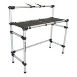 Cabine Dj Tubular Em Aluminio Com Tampo Mdf Para Mesa Controladora Usb Universal De Ate 1 Metro