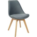 Cadeira Charles Eames Leda Veludo Luisa Saarinen Estofada Base Madeira