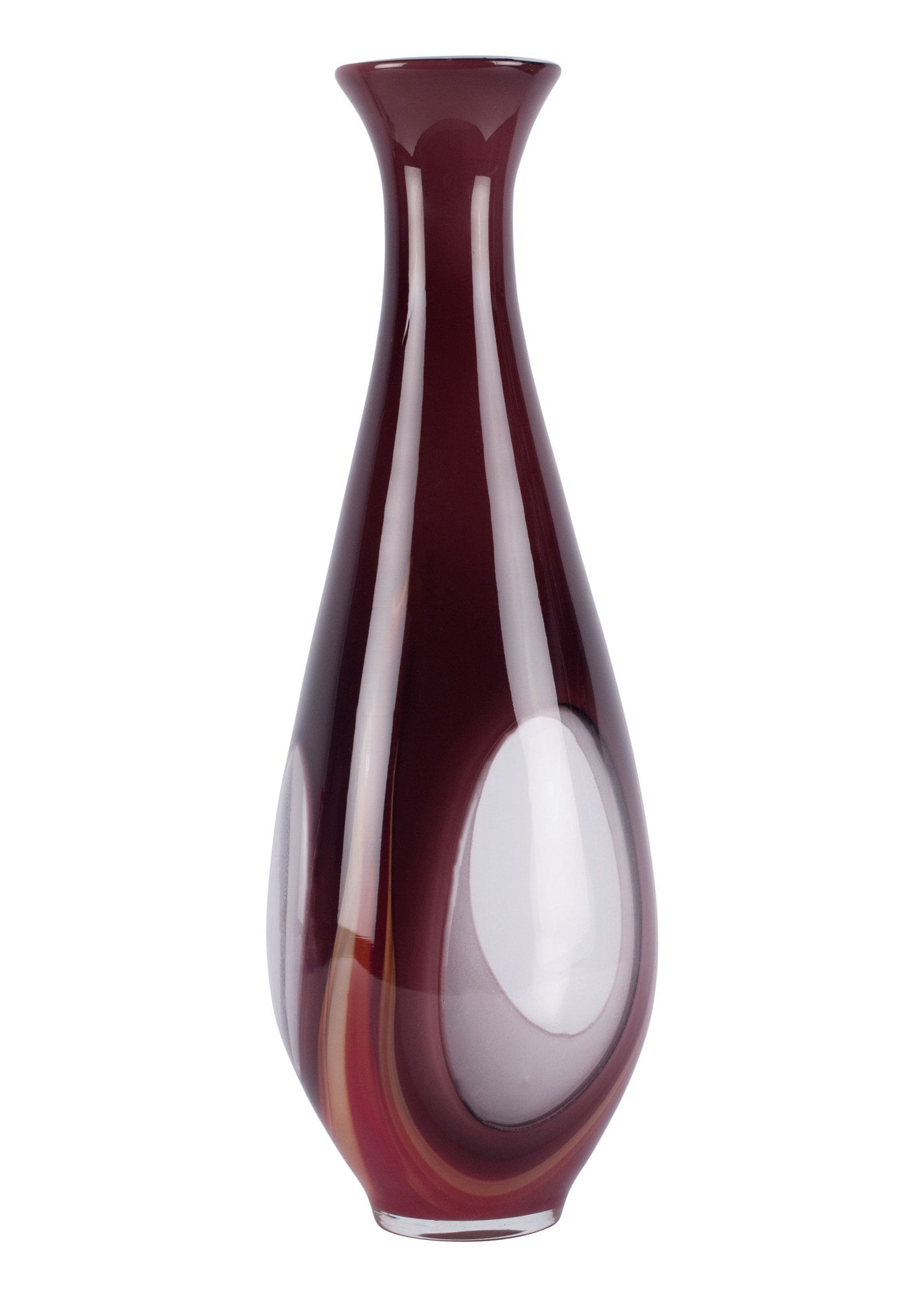 Vaso Manhattan Chic Artisan Tall Beringela E Vidro Transparente