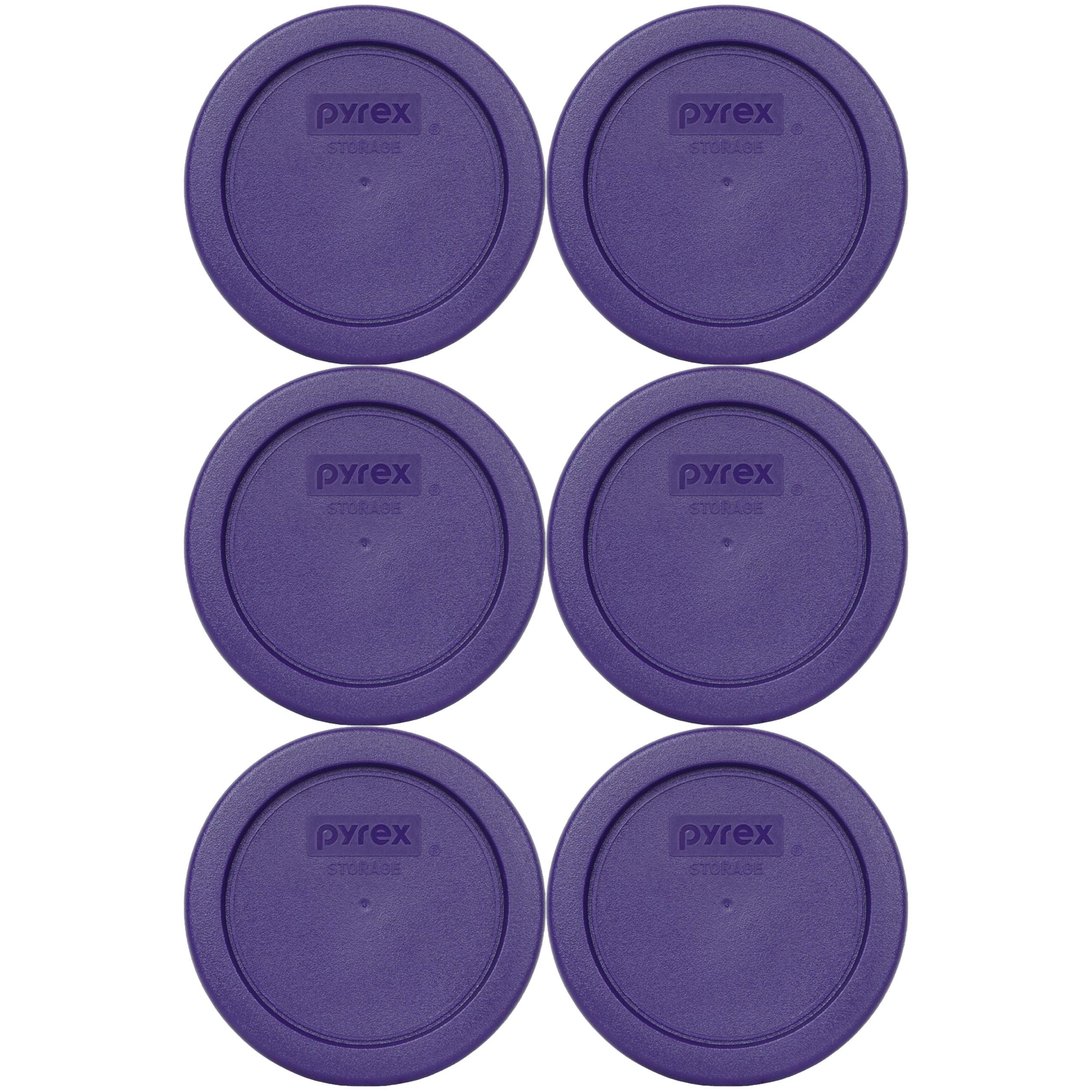 Tampas Plásticas De Reposição Para Armazenamento De Alimentos Pyrex 7202-pc, Roxo Ameixa, De 1 Xícara — 6 Unidades Fabricadas Nos Eua