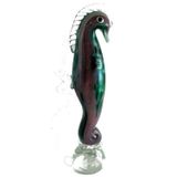 Vidro Artesanal Feito À Mão Manhattan Chic Seahorse Roxo E Verde