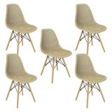 Kit 5 Cadeiras Colmeia Furadinha Heloisa Eloá Charles Eames Eiffel Base Madeira