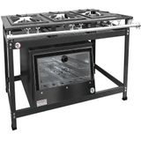 Fogão Industrial 3 Bocas Duplas Baixa Pressão Mr Fogões Com Forno P8 Luxo