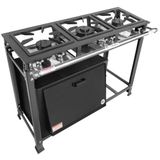 Fogão Industrial 3 Bocas 2 Simples A Gás Baixa Pressão Mr Fogões Com Forno Porta Pintada P5