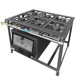 Fogão Industrial 6 Bocas Simples Alta Pressão Mr Fogões Com Forno P7 Tradicional