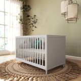 Berço Divicar Fofura Padrão Americano 2 Em 1 Mini Cama Branco