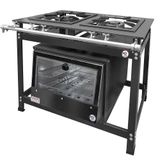 Fogão Industrial 2 Bocas Duplas Baixa Pressão Mr Fogões Com Forno P8 Luxo