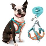 Coleira Peitoral Coleira Para Cachorro Com Guia Para Pet Pequenos E Médios Colete Confortável Cor:azul
