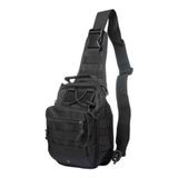 Bolsa De Ombro Triangular Militar Camping Mochila Masculina Cor:preto