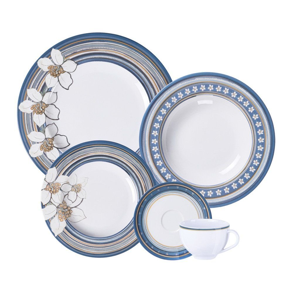 Aparelho De Jantar Tramontina Nix 20 Peças Em Porcelana Decorada