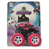 Carrinho Fricção Monster Truck 1:64 Escala Radical Suspensão Fusca Rosa 09
