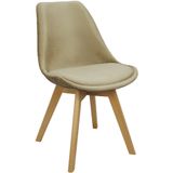 Cadeira Charles Eames Leda Veludo Luisa Saarinen Estofada Base Madeira