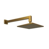 Ducha Chuveiro Inox Quadrada 20cm 20x20 Com Braço De 38cm Chuveiro Dourado
