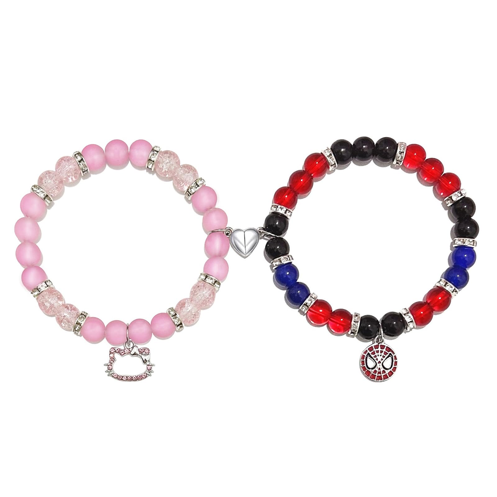 Pulseiras Miss Pink Kitty And Spider Para Casais, O Melhor Amigo
