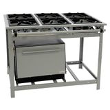 Fogão Industrial Venâncio 6 Bocas A Gás Alta Pressão Com Forno Linha Vulcão Vap6f
