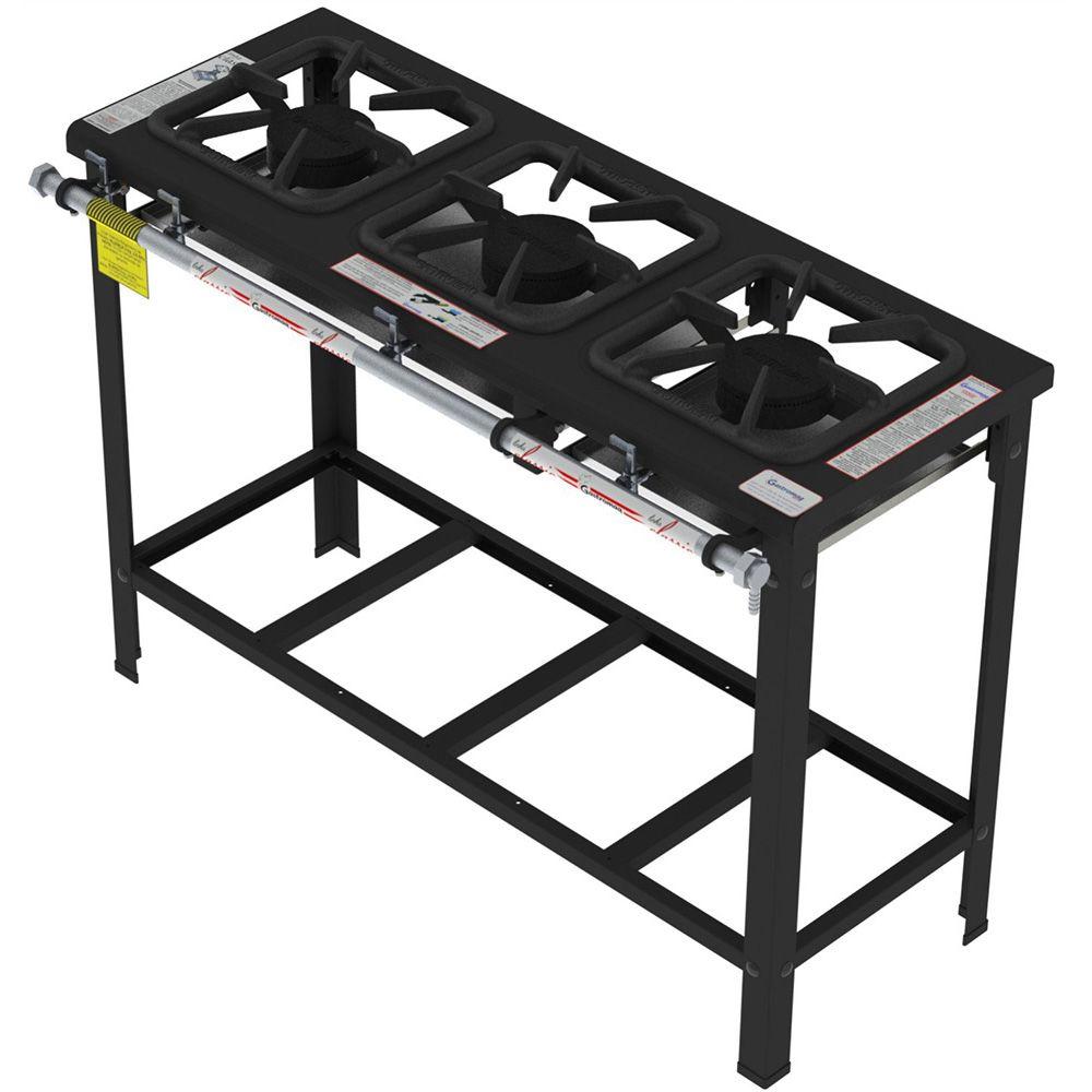 Fogão 3 Bocas Gastromaq Preto - Fg303ls