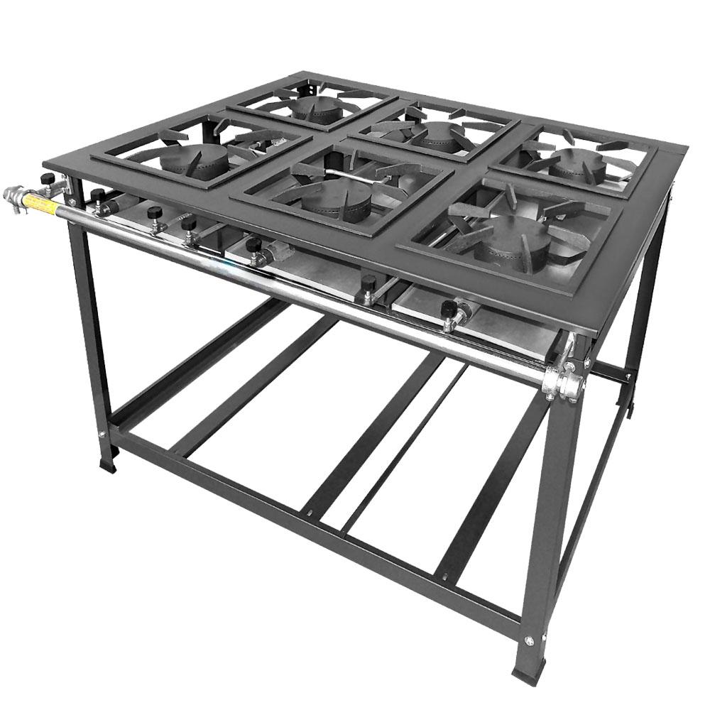 Fogão 6 Bocas Mr Fogões Industrial P7 Alta Pressão Inox