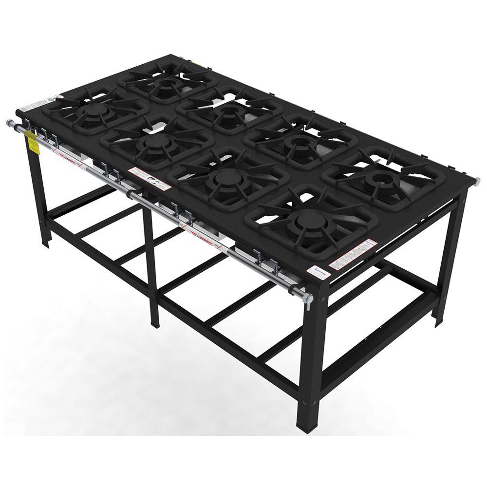 Fogão 8 Bocas Gastromaq Preto - Fg408cm