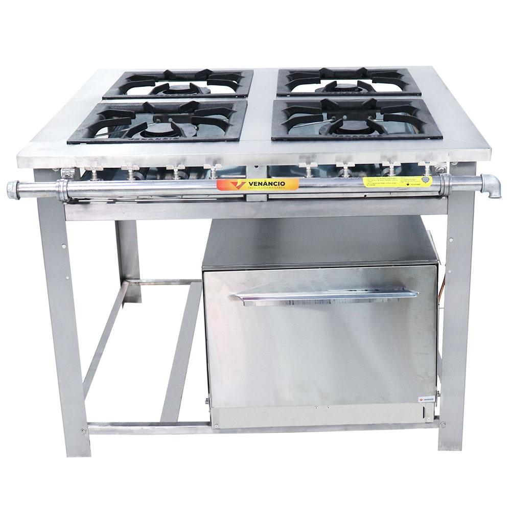 Fogão 4 Bocas Venâncio Maxi Inox - Mi4f
