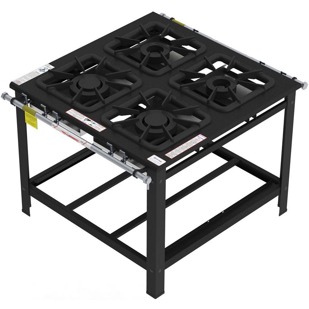 Fogão 4 Bocas Gastromaq Baixa Pressão Preto - Fg404cm