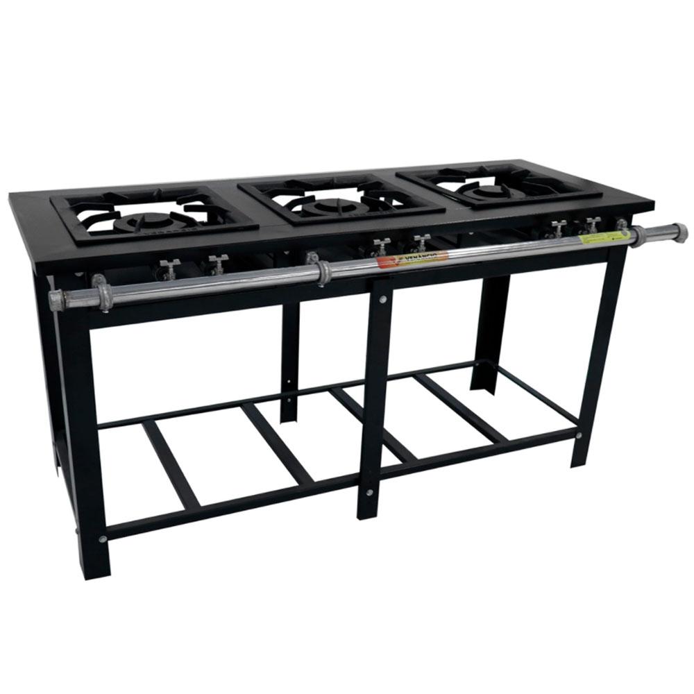 Fogão 3 Bocas Venâncio Maxi Preto - M3pd3