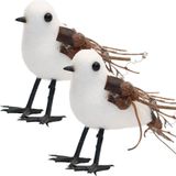 Kit 10 Passarinhos Branco Natal Decoração Em Isopor 10cm