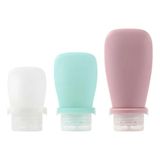 Kit 3 Frascos Silicone Porta Shampoo Creme Condicionador Sabonete Líquido Antivazamento Viagem Academia