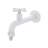 Torneira Longa Branco Blukit 1/2 Com Redutor De Vazão E Fechamento 1/4 De Volta