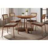 Sala De Jantar Completa Átria 1594 Aço C/ Tampo Madeirado 100cm E 4 Cadeiras Lux Rose/freijo/nogal - Rose/areia - Caramelo - Carraro