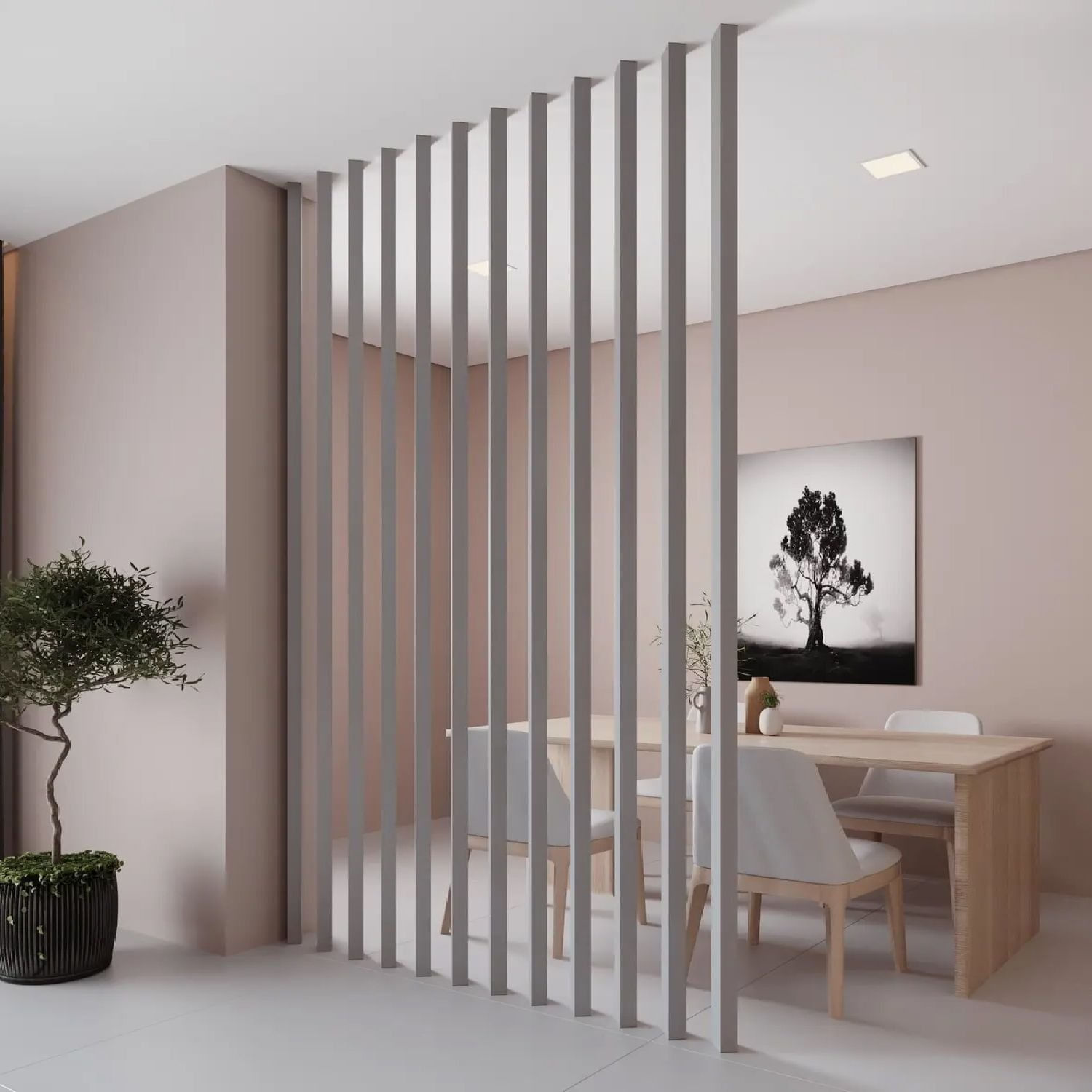 Divisória Leve Decorativa Wpc 270cm X 10cm X 3,5cm 1unidade Formaco Decor Amadeirado/cinza