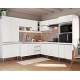 Cozinha Modulada Athena 8 Peças 3 Balcões 3 Armários Torre Quente E Paneleiro Branco