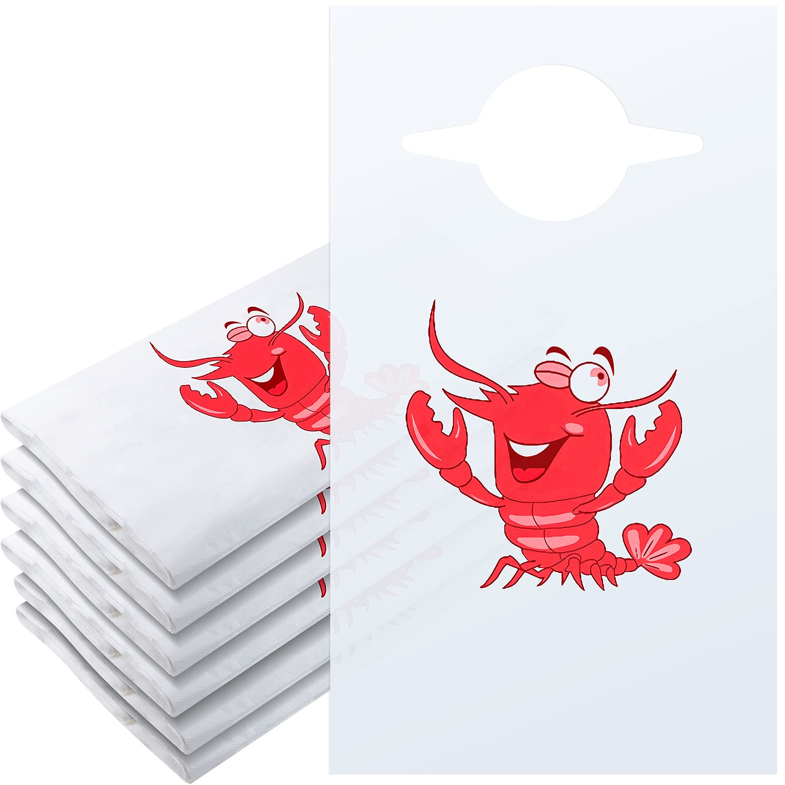 Babadores Descartáveis Satinior Para Adultos, Lagosta, 50 Peças