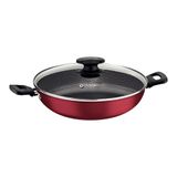 Panela Wok Antiaderente Tramontina Loreto Com Tampa 28cm Vermelho 27817022