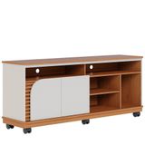 Rack Bancada Tv 65 Polegadas 150 Cm Jurere Colibri Freijo Off White Matte