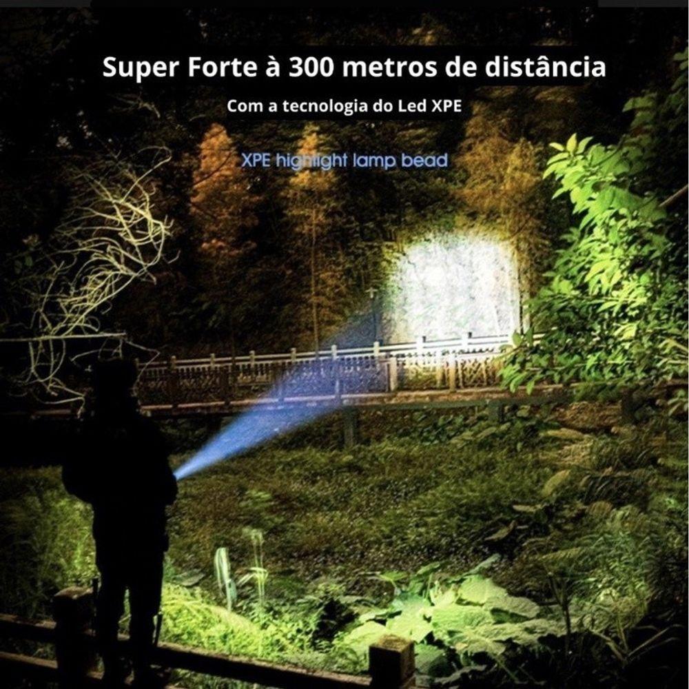 Lanterna Tática Recarregável Smiling Shark Luz Forte Led Potente