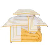 Kit 5 Pçs Coberdrom Casal Queen Soft Hipercal 400 Fios Dupla Face Amarelo