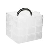 Maleta Organizador Caixa Organizadora 18 Divisorias Box Pesca Costura Estojo Ferramentas Medicamentos Modular Cor:branco