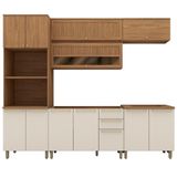 Cozinha Modulada 6 Pecas 272 Cm Requinte Henn Nature Areia