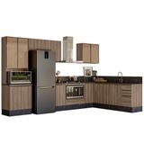 Cozinha Modulada 9 Peças Mdf Kali Nicioli Carvalho Toq