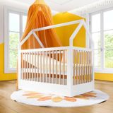 Berço Montessoriano Com Casinha Coleção Wood Divicar Branco Carvalho Treviso
